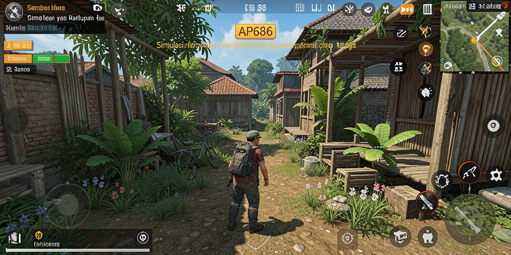 Screenshot menampilkan gameplay seru dari AP686 dengan berbagai aktivitas.