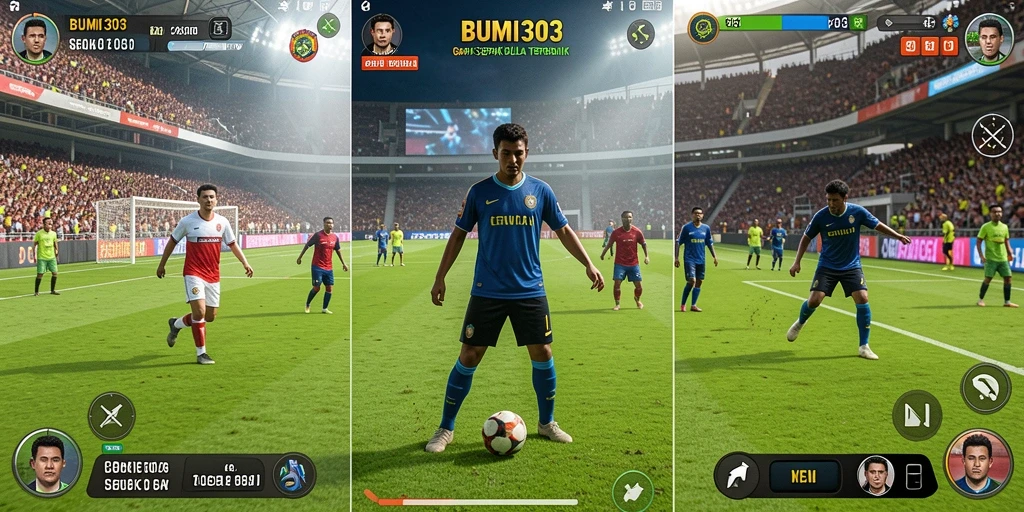 Tampilan seru gameplay sepak bola BUMI303.