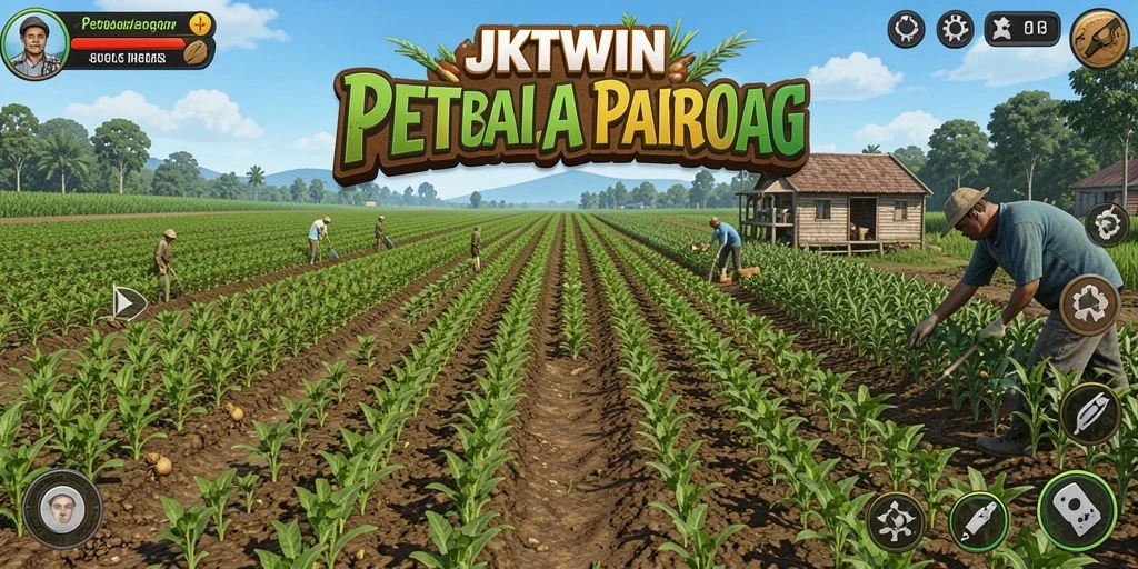 Screenshot JKTWIN menampilkan pengalaman gameplay pertanian yang menarik.