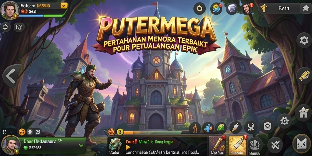 Tampilan seru gameplay Tower Defense PUTERMEGA.
