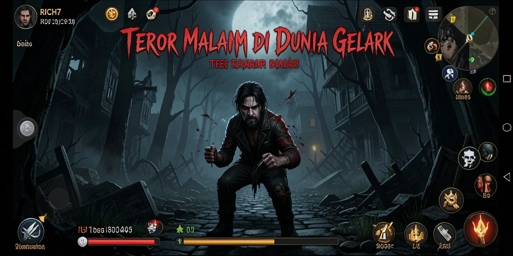 Screenshot RICH7 menampilkan momen menegangkan saat menghadapi hantu.
