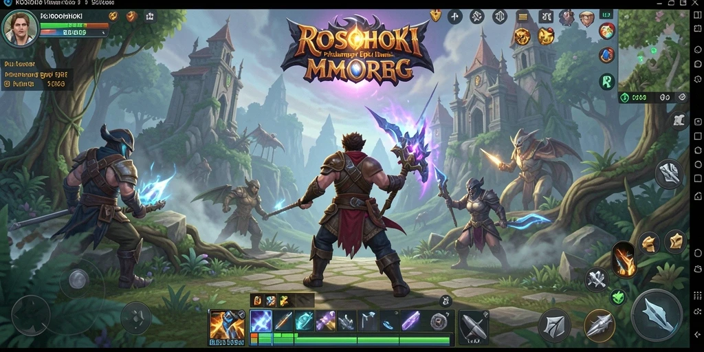 Screenshot menyajikan aksi seru dalam gameplay MMORPG ROSOHOKI.