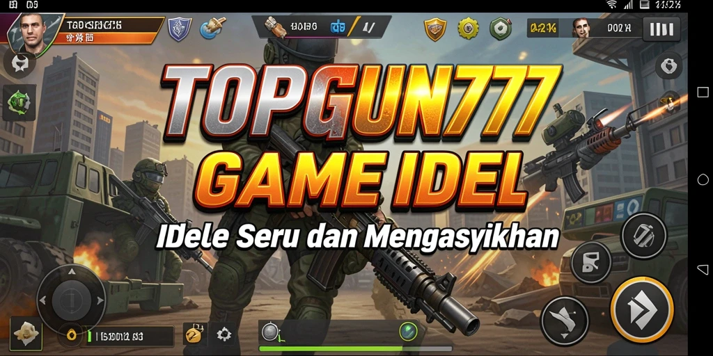 Screenshot gameplay menunjukkan aksi seru dalam TOPGUN77.
